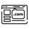 Web site domain icon, outline style