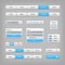 Web site elements with blue buttons navigation on