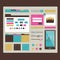 Web site. Flat design elements.