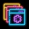 web site settings neon glow icon illustration