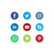 Web and social media logo signs and icons