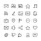 Web, social network, media and communication thin line vector icons