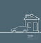 Web template house and parking car logo in minimal flat style