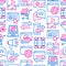 Web traffic seamless pattern with thin line icons