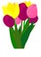 Web. Tulip. Vector illustration. Springtime. Realistic Flowers. Bouquet