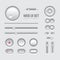 Web UI Elements Design Light Gray