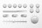 Web UI UX Music Elements Design set: Buttons, Switchers, Slider, loader