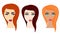 Web Vector cartoon style illustration of woman different hairstyles
