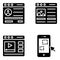 Web wireframe Solid Vectors Pack