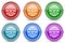 Web, www and internet silver metallic glossy icons, set of modern design buttons for web, internet and mobile applications in 6