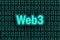 Web3 on binary numbers background. 3d illustration