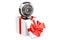 Webcam inside gift box, gift concept. 3D rendering