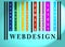 Webdesign word on colored barcode