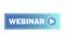 Webinar blue button. Live broadcast banner. Blue realistic online seminar badge. Vector illustration