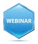 Webinar crystal blue hexagon button