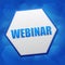 Webinar in hexagon, flat design