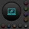 Webinar on laptop dark push buttons with color icons