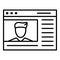 Webinar start page icon, outline style