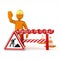 Webseite Im Aufbau Orange Manikin Roadworks Sign
