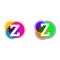 Webset of colorful icons, Z letter logo, Letter Z in colorful circle.