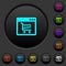 Webshop application dark push buttons with color icons