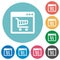 Webshop application flat round icons