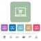 Webshop flat icons on color rounded square backgrounds