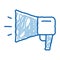 webshop loudspeaker advertising doodle icon hand drawn illustration