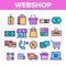 Webshop, Online Shopping Linear Vector Icons Set