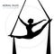 WebSilhouettes of a gymnast in the aerial silks. Vector illustration on white background. Air gymnastics concept