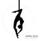 WebSilhouettes of a gymnast in the aerial silks. Vector illustration on white background. Air gymnastics concept