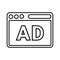 Website, ad, webpage outline icon. Line art vector