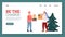 Website banner mockup with people sharing gifts, flat vector illustration.