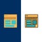 Website, Browser, Business, Corporate, Page, Web, Webpage  Icons. Flat and Line Filled Icon Set Vector Blue Background