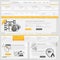 Website design navigation template elements with icons set