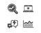 Website education, Analytics and Lightning bolt icons. Money diagram sign. Vector