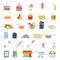 Website food flat app icon: shopping meal food cooking