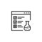 Website functional testing line icon