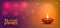 Website header or banner design with realistic oil lamp on purple background for Diwali Festival celebration