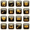 Website and internet icons, golden series