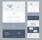 Website landing page design for business. One page site wireframe layout template. Modern flat UX/UI site development.