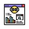 website link analytics color icon vector illustration