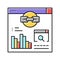 website link analytics color icon vector illustration