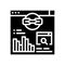 website link analytics glyph icon vector illustration