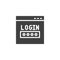 Website login window vector icon