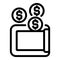 Website monetization icon, outline style