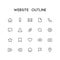 Website outline icon set