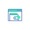 Website page with payment click icon vector