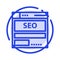 Website, Server, Data, Hosting, Seo, Tech Blue Dotted Line Line Icon