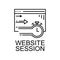 website session icon. Element of web development signs with name for mobile concept and web apps. Detailed website session icon